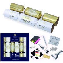 XF5303 Tom Smith Recyclable Traditional Gold and White Crackers 6 x 35cm (Plastic Free)