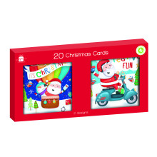 XG0507 20 SQ Mini Cute Santa Xmas Cards
