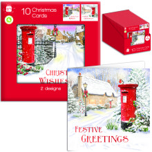 XG0604 10 Square Post Box Xmas Cards