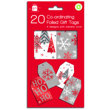 XG1308 Gift Tag Red + White 20's
