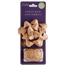 XF1906 Recyclable Large Gold Foil Paper Bow & Cop