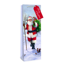 XG2603 Gift Bag Bottle Trad Santa