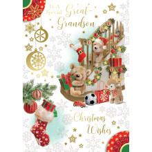 JXC2035 Great Grandson Juvenile C50 Christmas Card GL50002-10