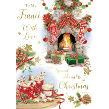 JXC1600 Fiance Traditional Christmas Card 50 GL50005-3