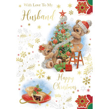 JXC2413 Husband Cute C50 Christmas Card XGL50008-15