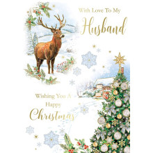 JXC1457 Husband Traditional 50 Christmas Card GL50020-6
