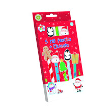XG5105 Xmas HB Pencils + Eraser Top 5's