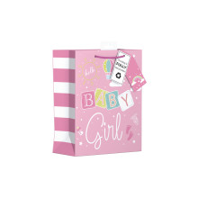 Gift Bag Pink Baby Girl Medium
