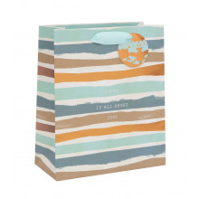 Gift Bag Ocean Horizon Stripe Medium