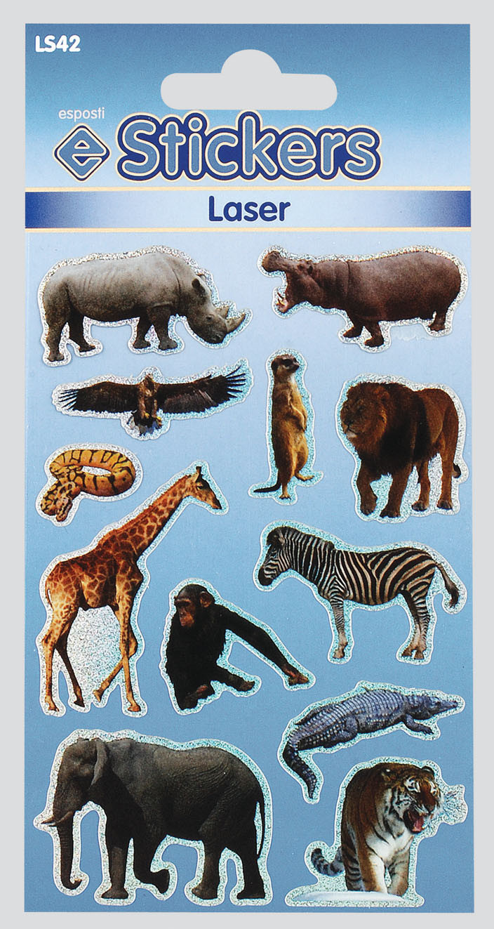 Laser Stickers Wild Animals LS42 Stickers Activity, Arts & Crafts