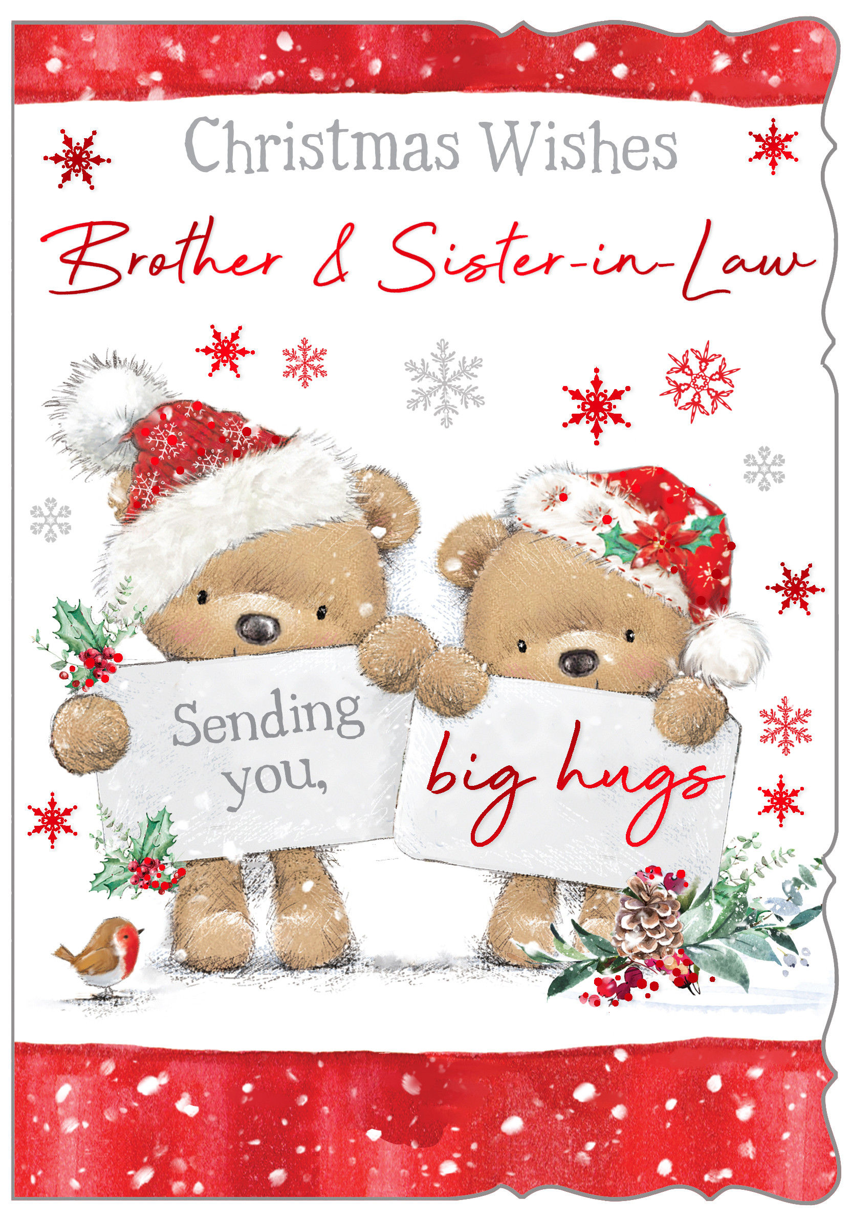 JXC1254 Brother+Sister-In-Law Cute 50 Christmas Cards - Brother ...